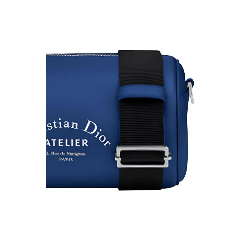 DIOR Grain Cow Leather Cylinder Bag, Crossbody Bag, Shoulder Bag Men's Blue-1