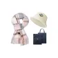 Rose Manor-Yellow Scarf+Shell Beige Bucket Hat