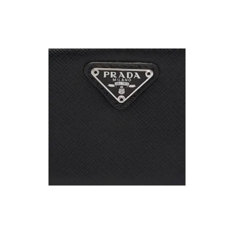 PRADA Saffiano Leather Key Pouch Women's Black-7