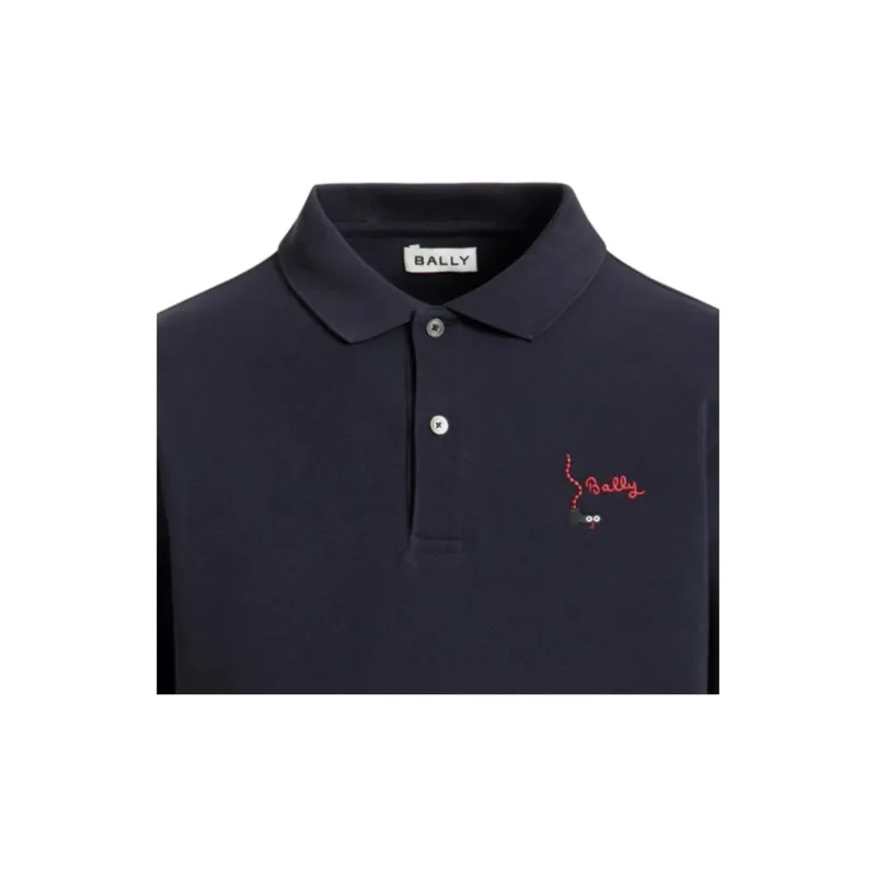 BALLY SS25 Polo Shirt Men's Dark Blue-8