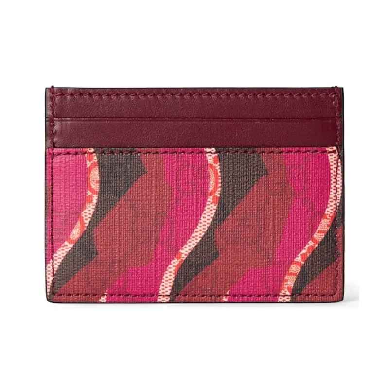 GUCCI GG Supreme Canvas Card Holder Women's Ancora Red-2