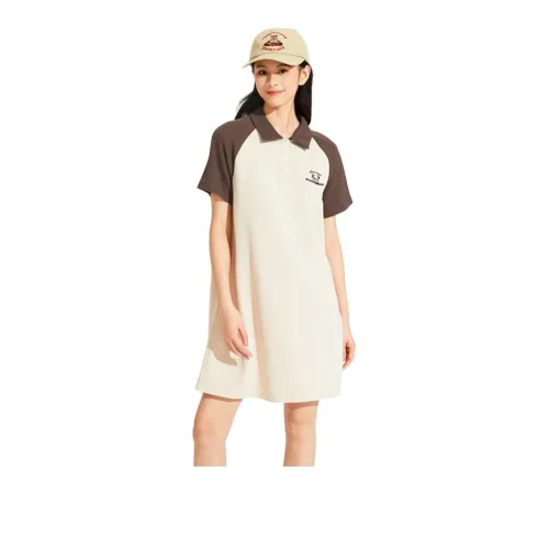 Hotwind Short-Sleeved Dresses Women's Beige Brown