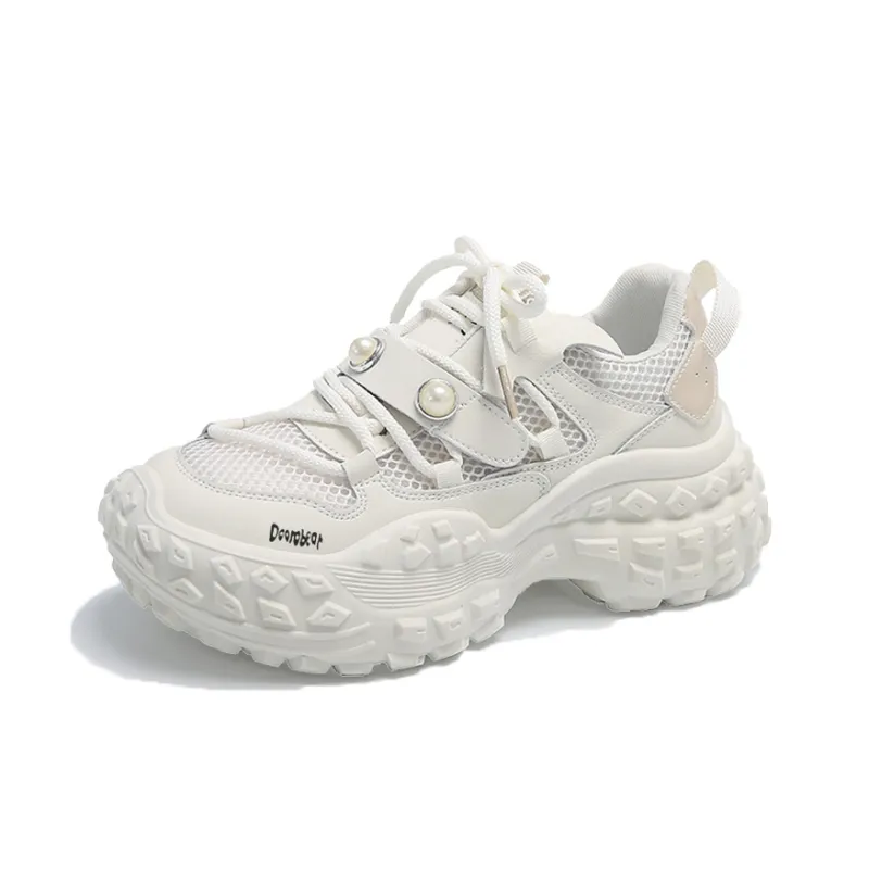 Budding Bear Slip Resistant, Abrasion Resistant, Breathable, Height Increasing Low Top Chunky Sneakers Women's-20