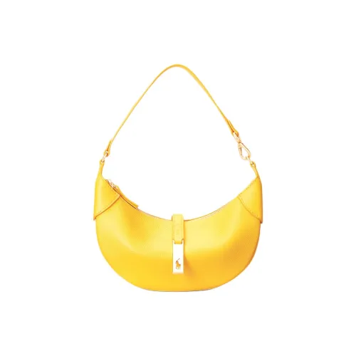 Polo Ralph Lauren Polo ID Leather Crescent Bag Shoulder Bag Mini Women's Canary Yellow