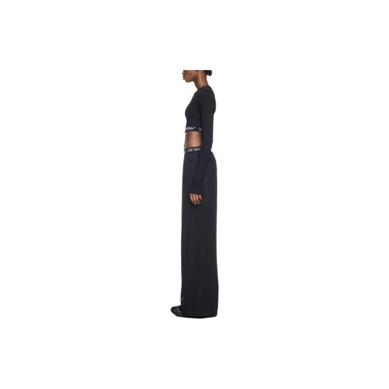 OFF WHITE Logo Band Nylon Pants 'Black'-2