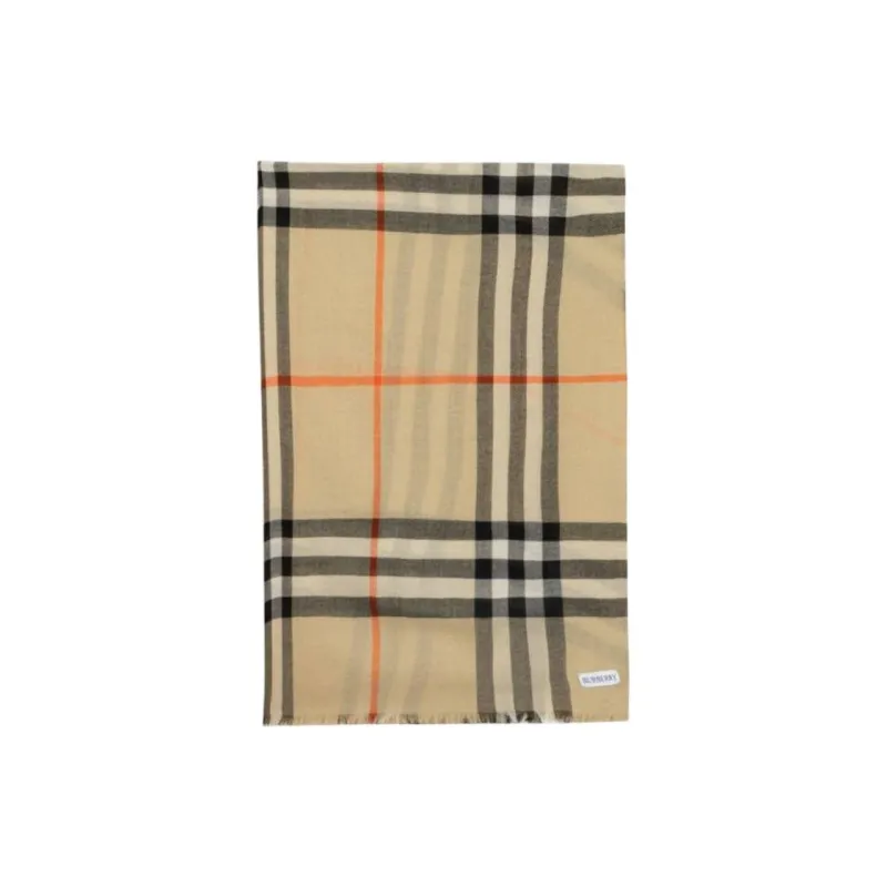 Burberry Wool Knit Scarves Unisex Beige-0