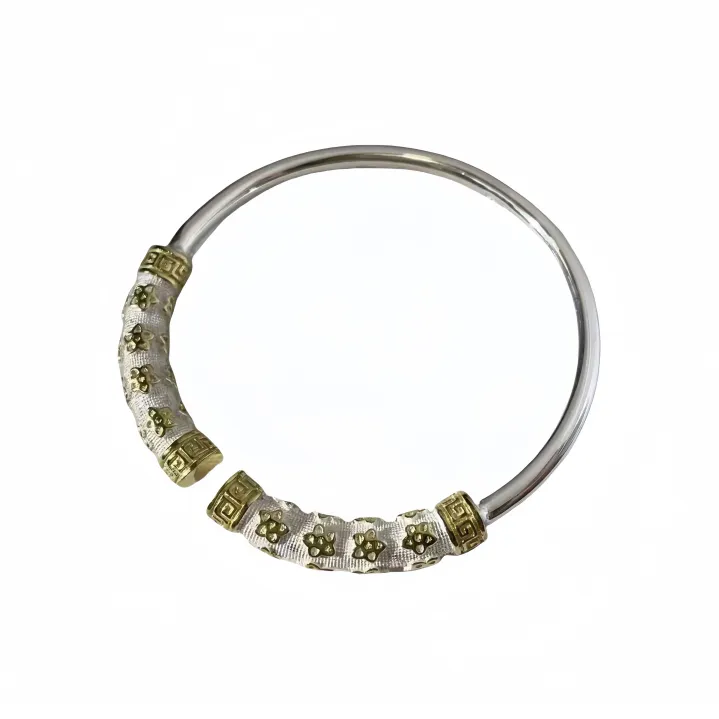 Stone On The Line 999 Fine Silver Bangles Women's-0