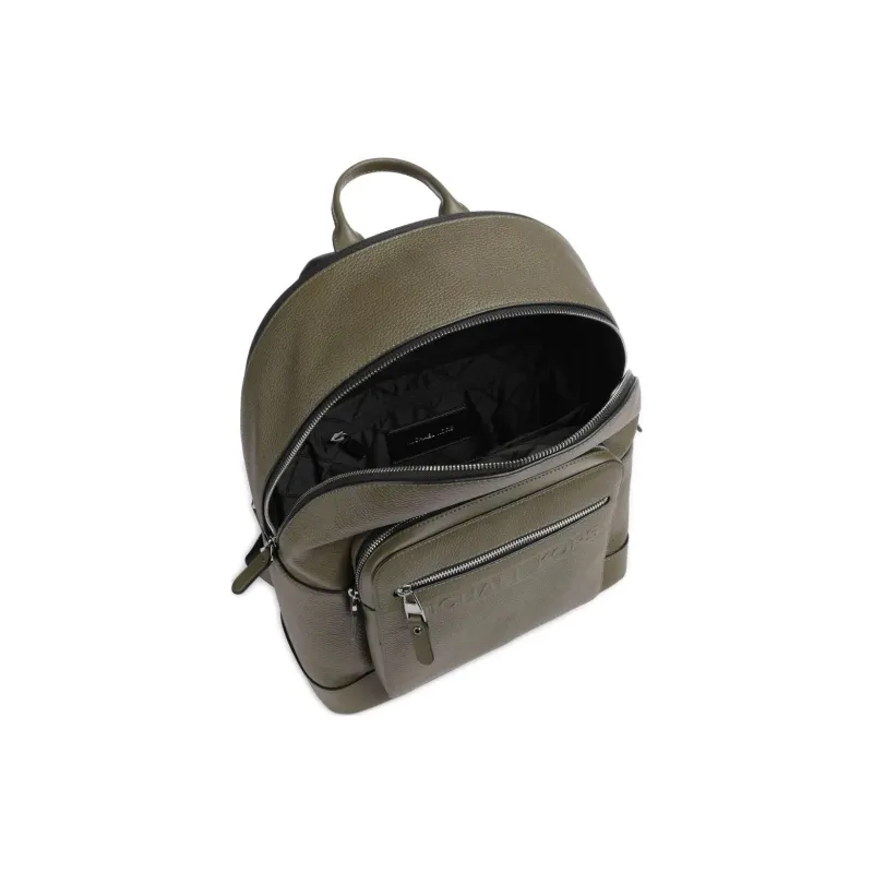 MICHAEL KORS Hudson Leather Backpack Men's Olive-2