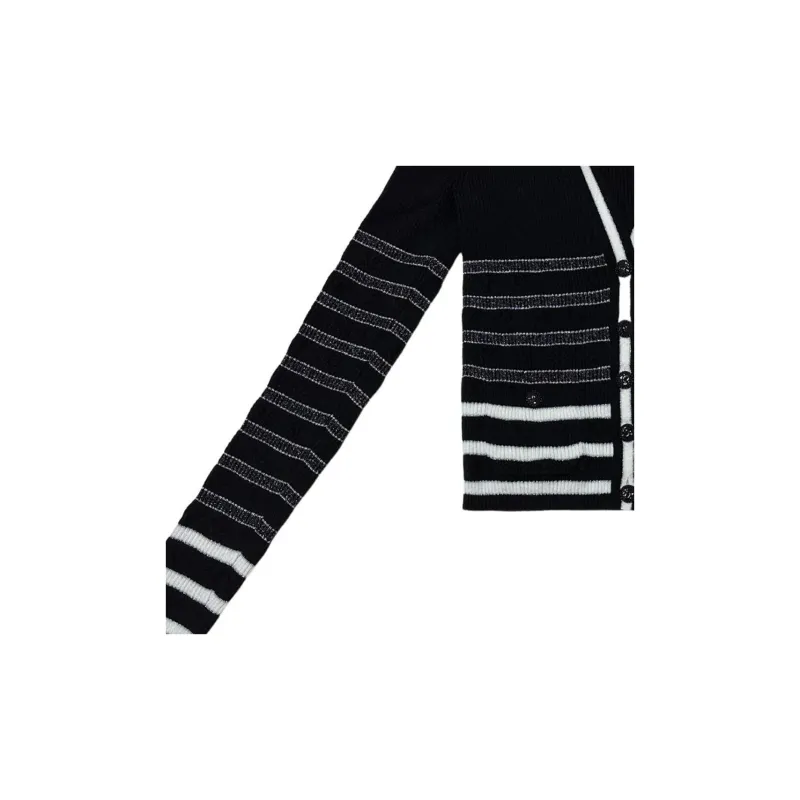 CHANEL Cashmere Sweaters Women's Black/White-3