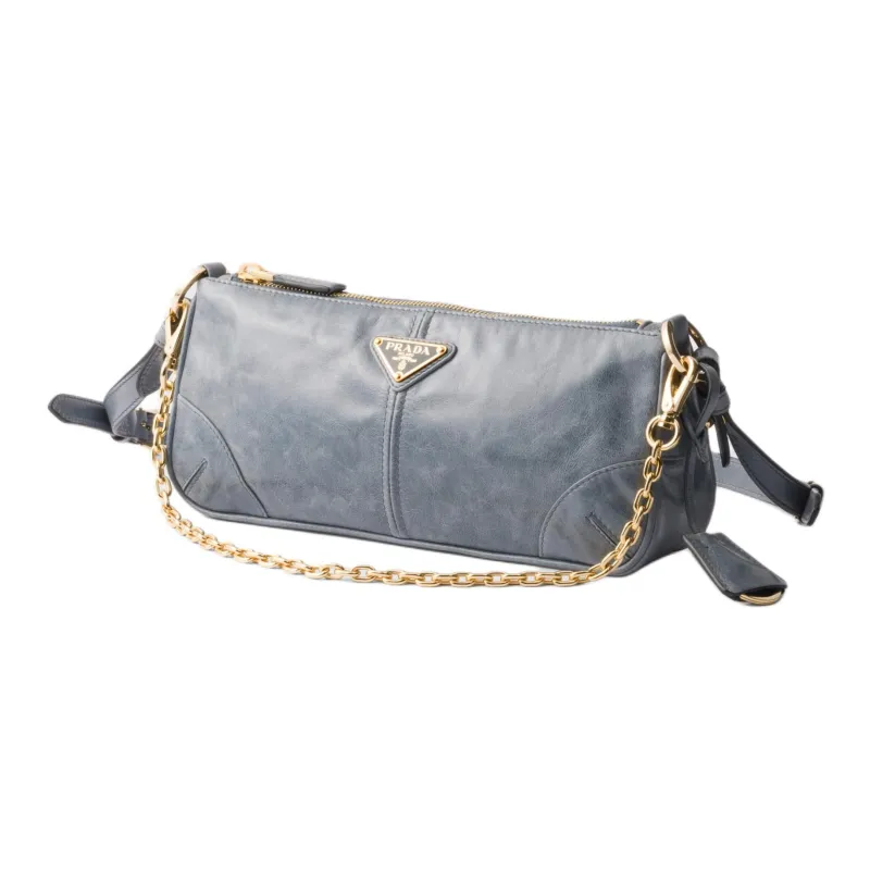 PRADA Re Edition Calfskin Shoulder Bag Medium Size Women's Air Force Blue-1