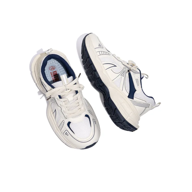 HUANQIU Height Increasing Anti Slip And Wear Resistant Low Top Casual Running Shoes Men's White Blue-6