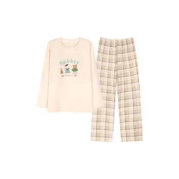 XIAFENYAN Pajama Set Women's Apricot