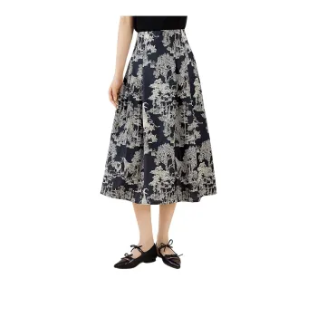 Cypress House Casual Long Skirt Women's Navy Blue