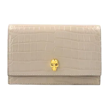 Alexander McQueen THE SKULL BAG Calfskin Shoulder Bag, Crossbody Bag Mini Women's Beige