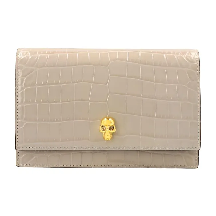 Alexander McQueen THE SKULL BAG Calfskin Shoulder Bag, Crossbody Bag Mini Women's Beige-0