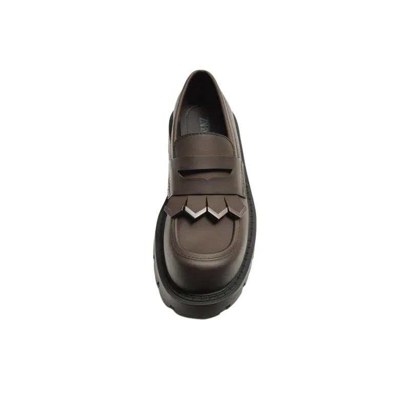 ZARA Loafers Men Brown-3