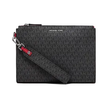 MICHAEL KORS MK Cooper Artificial Leather Toiletry Bags Clutches Large Size Men's Black