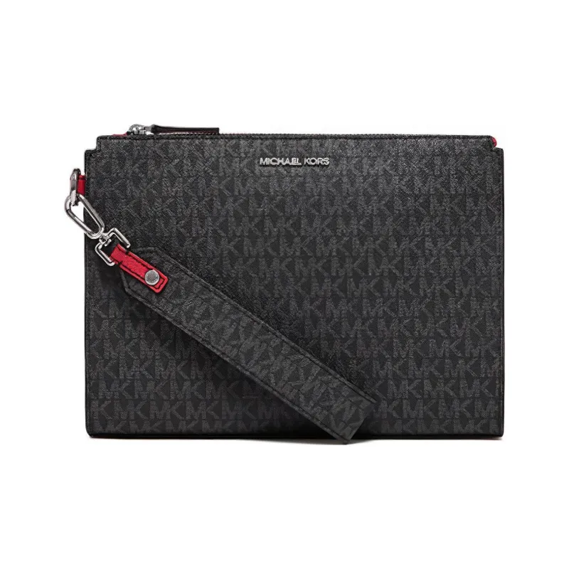 MICHAEL KORS MK Cooper Artificial Leather Toiletry Bags Clutches Large Size Men's Black-0