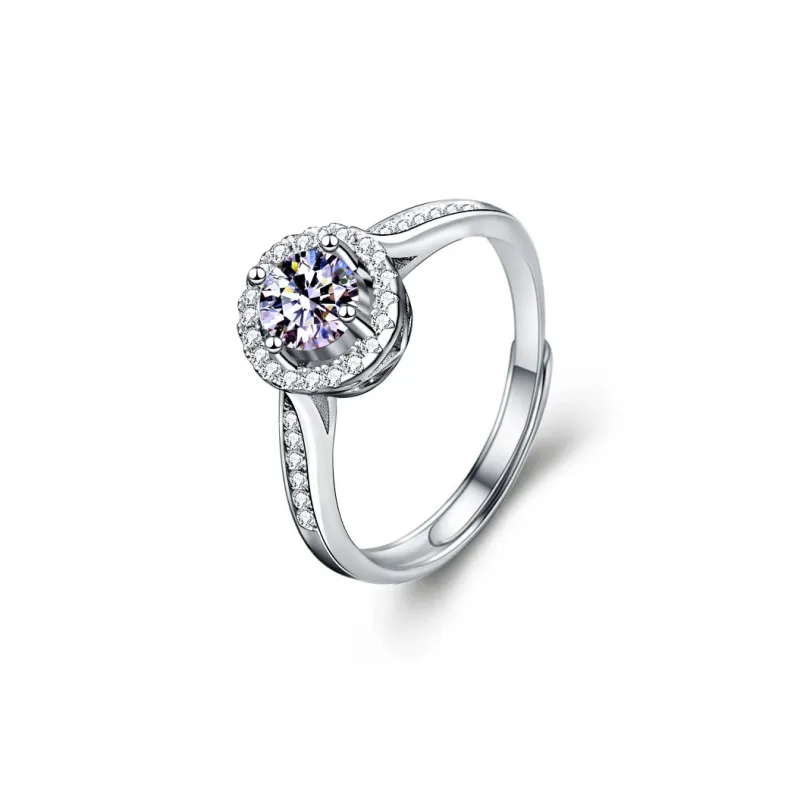 WUMZK 925 Silver Mohsunnite Rings Unisex-0