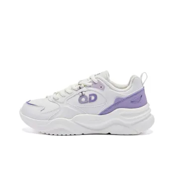 QIAODAN Wear Resistant Slip Resistant Low Top Chunky Sneakers Women's Birch White