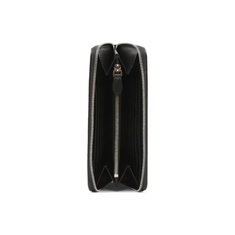 Burberry Porter Leather Flap Continental Long Wallet Black-2