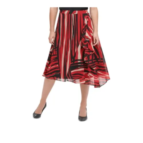 CALVIN KLEIN Casual Long Skirts Women's Red