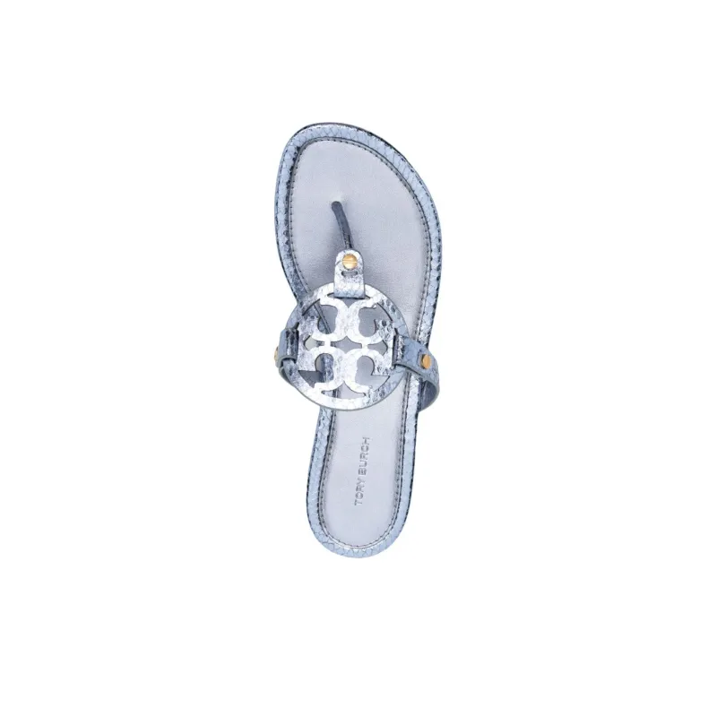 TORY BURCH Miller Python effect Leather Flip Flops-4