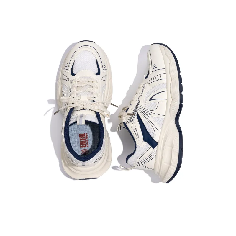 HUANQIU Height Increasing Anti Slip And Wear Resistant Low Top Casual Running Shoes Men's White Blue-5