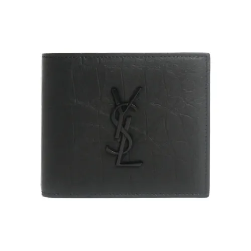 SAINT LAURENT Leather Wallet Men's Black