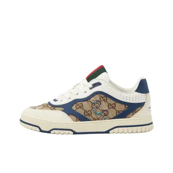 GUCCI Re Web Low Top Skateboard Shoes Men's Ecru