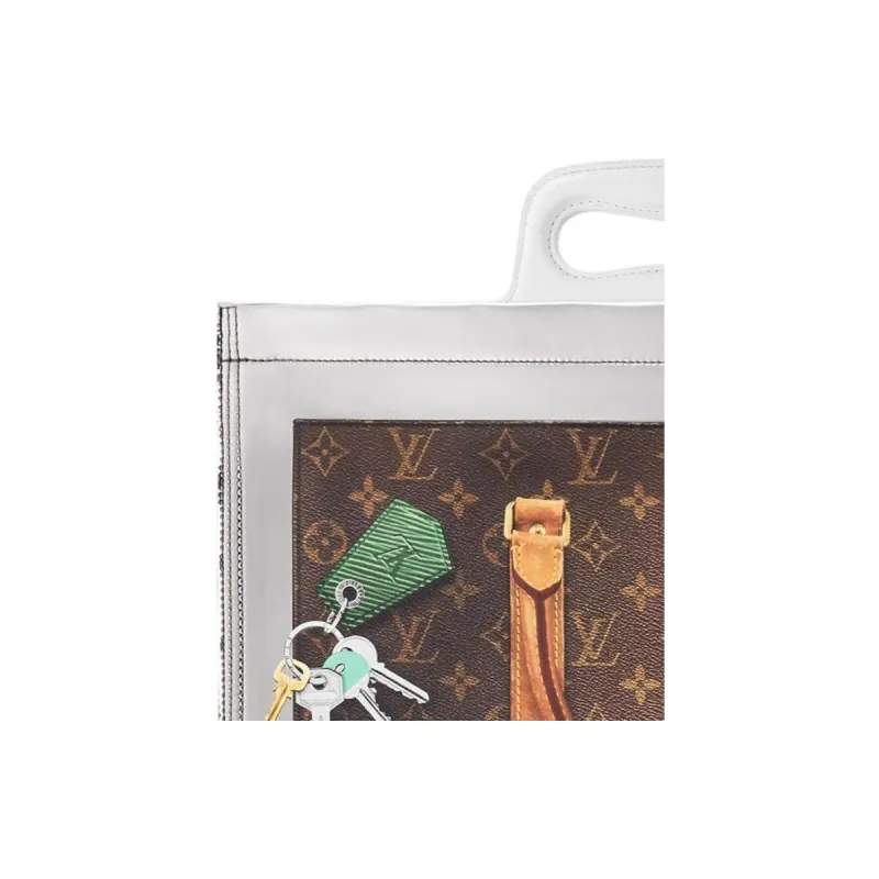 LOUIS VUITTON Freezer Sac Plat Silver-3