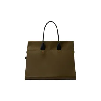 SOEUR Coated Canvas Tote Bag Shopping Bag Handbag Extra Large Women's Khaki