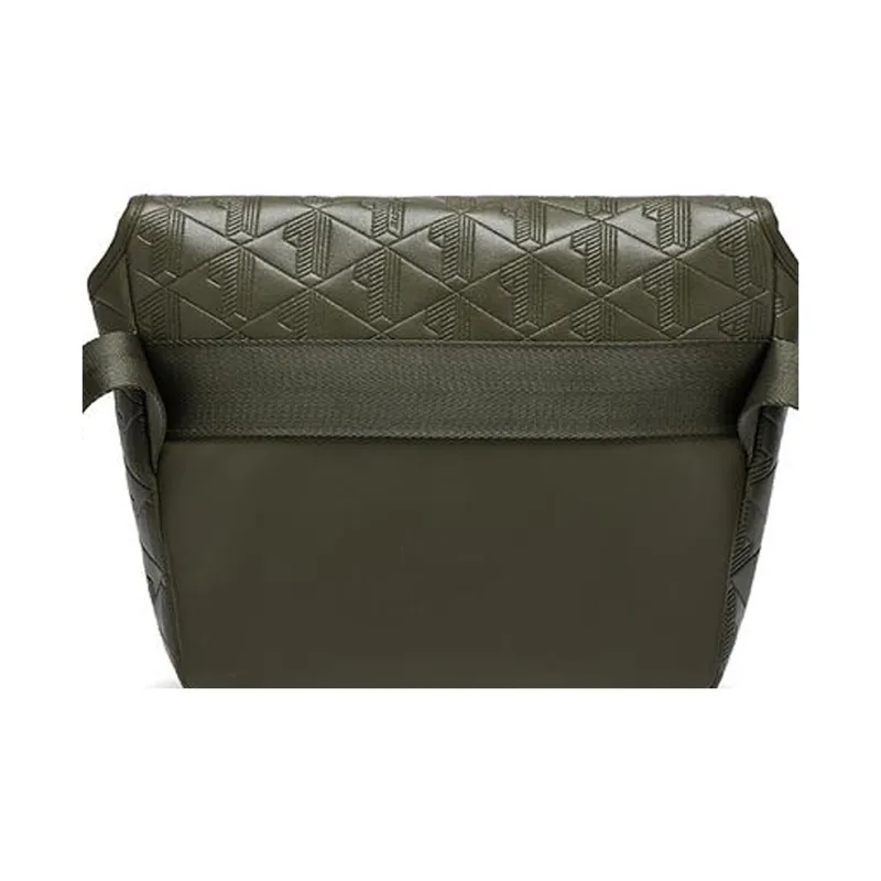 LACOSTE Cow Split Leather Shoulder Bag Crossbody Bag Men's Earth Yellow Green-3