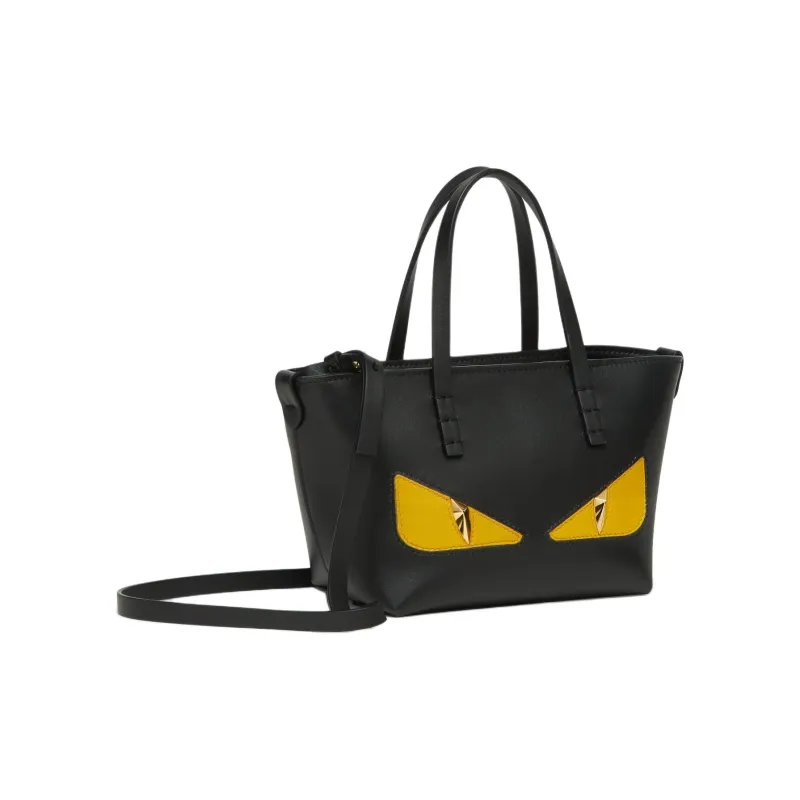 FENDI Calfskin Tote Bag Shopping Bag Shoulder Bag Crossbody Bag Handbag Mini Women's Black-1
