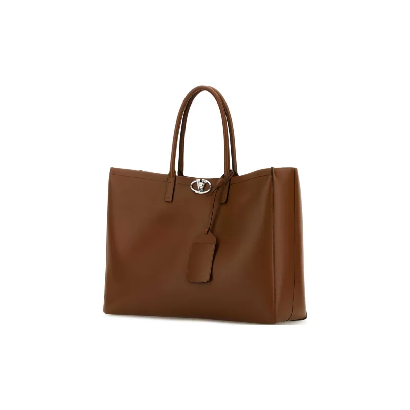 Valentino GARAVANI Leather Tote Bag Shopping Bag Handbag Men's Brown-1