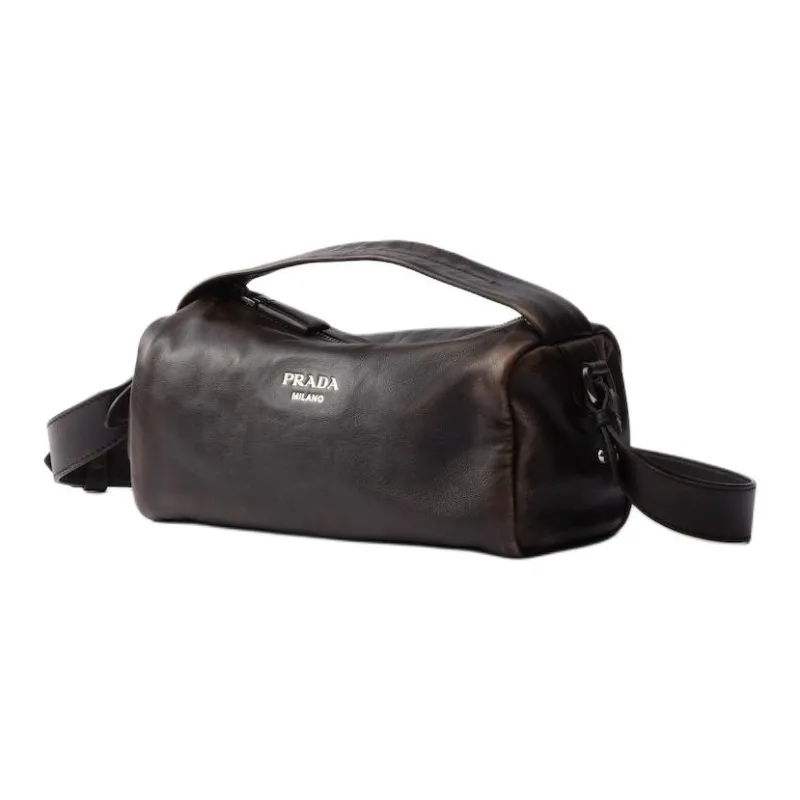 PRADA Lambskin One Shoulder Handbags Regular Women's Dark Brown-1
