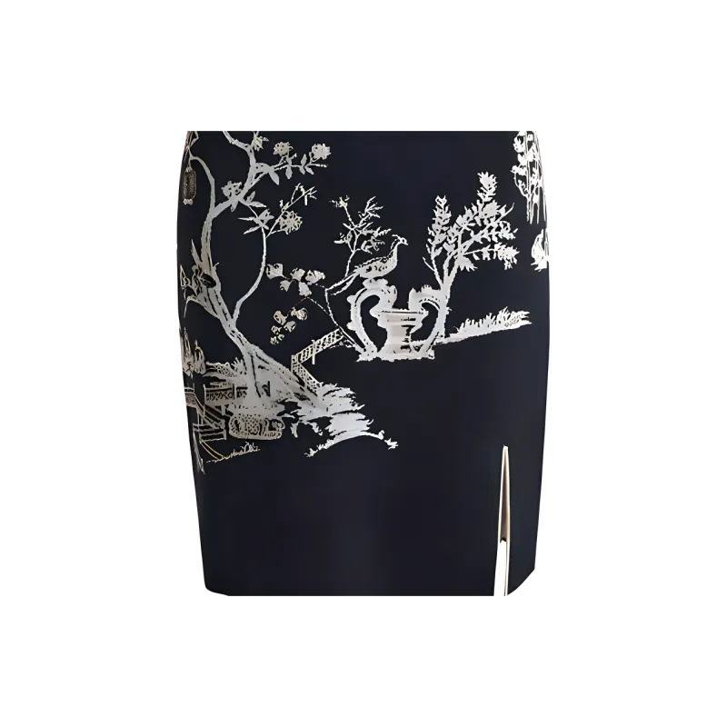 Shanghai Tang Sleeveless Jacquard Qipao Dress-3