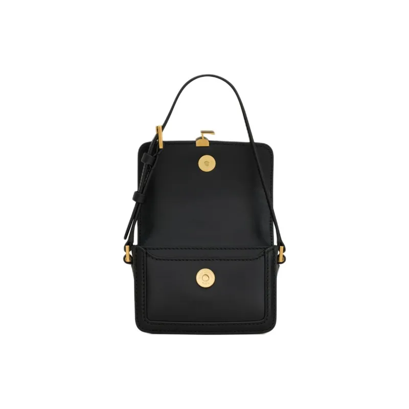 SAINT LAURENT SOLFERINO Leather Handbag, Shoulder Bag Women's Black-4