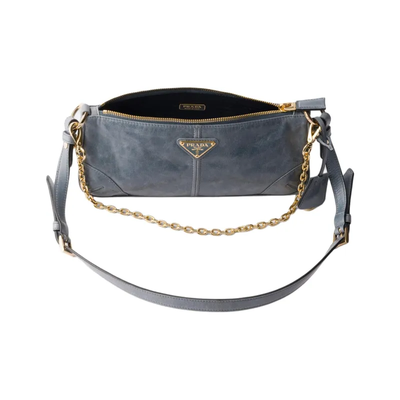 PRADA Re Edition Calfskin Shoulder Bag Medium Size Women's Air Force Blue-3