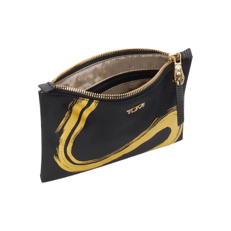 TUMI Nylon Storage Bags Clutches Unisex Golden Snake Brushwork-1