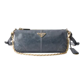 PRADA Re Edition Calfskin Shoulder Bag Medium Size Women's Air Force Blue Color