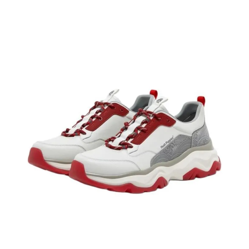 Hush Puppies Slip-Resistant Low-Top Chunky Sneakers Men's Red-1