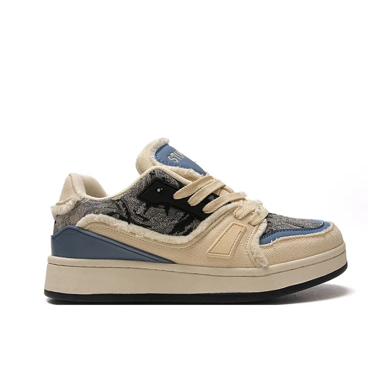 STUR YSN Wear resistant And Lightweight Low Top Skateboard Shoes Women's Denim Blue-1