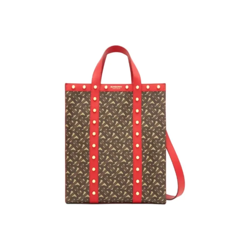 Burberry Eco-Friendly Canvas Tote Bag Portable Crossbody Bag Shoulder Bag Small Size Unisex Bright Red-0