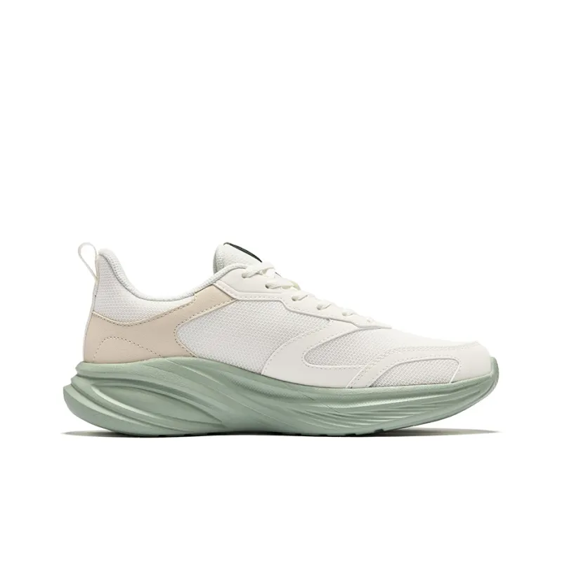 Erke Cushioning Rebound Lightweight Breathable Low Top Running Shoes Men's Microcrystal White Warm Linen-1