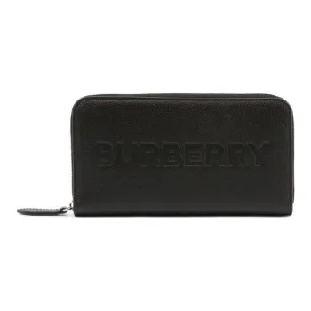 Burberry Porter Leather Flap Continental Long Wallet Black