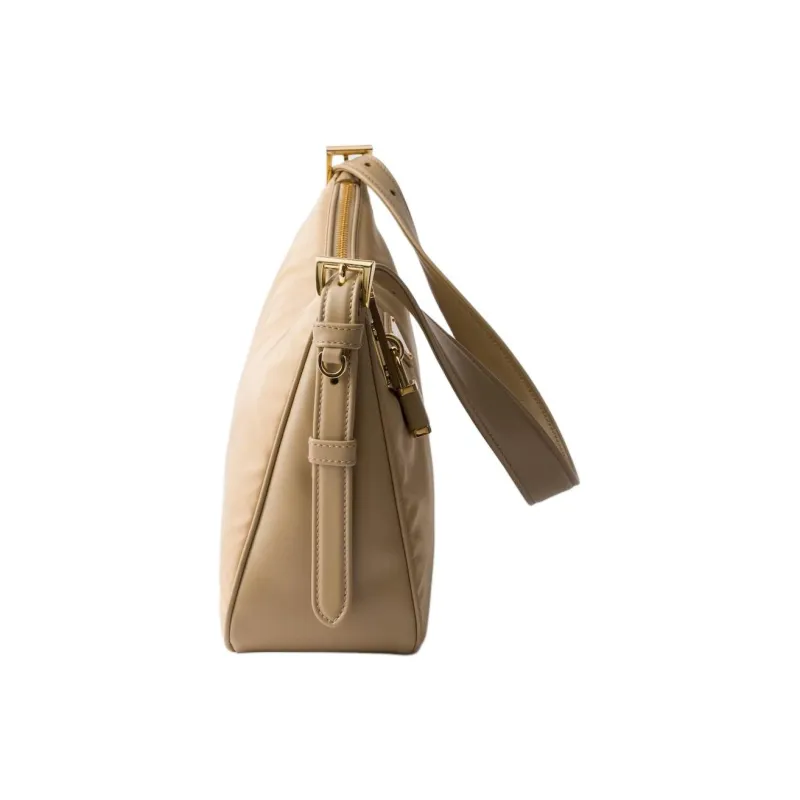 PRADA Recycled Nylon Handbag, Shoulder Bag Tubas Women's Camel Brown-2