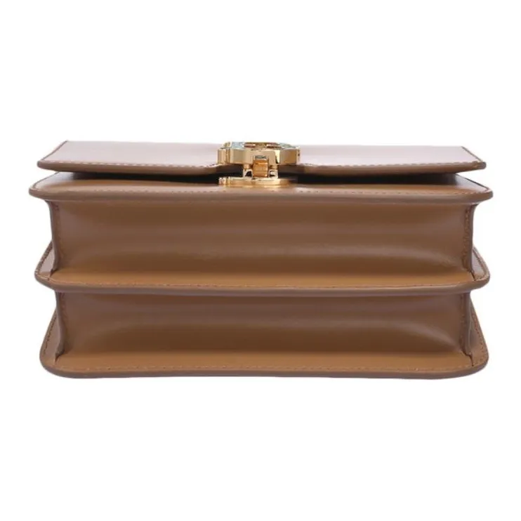 Burberry Leather Small Square Bag Shoulder Bag Crossbody Bag Women's Brown-3