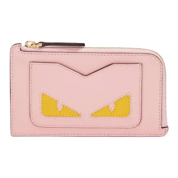FENDI Calfskin Card Holder Women's Pink