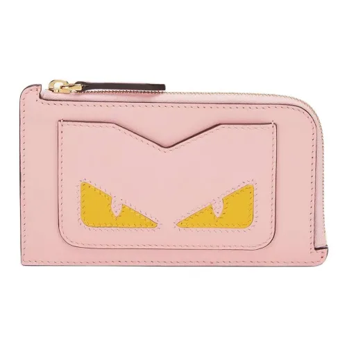 FENDI Calfskin Card Holder Women's Pink